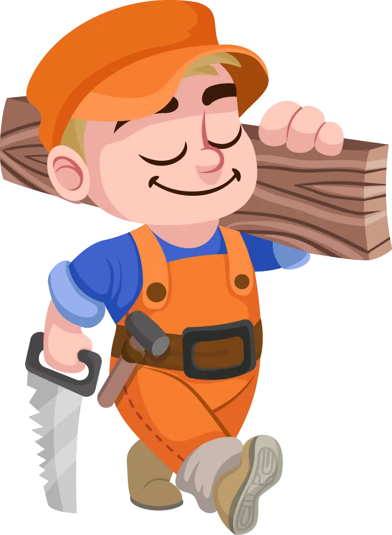 Cute and funny cartoon carpenter png graphic photo