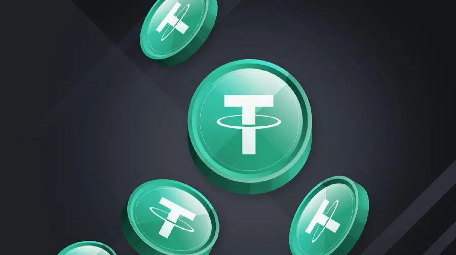 Tether cryptocurrency wallpaper created by blockchain