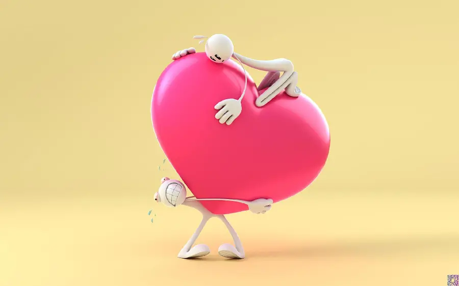 Cute and funny girl profile picture with robot and heart design