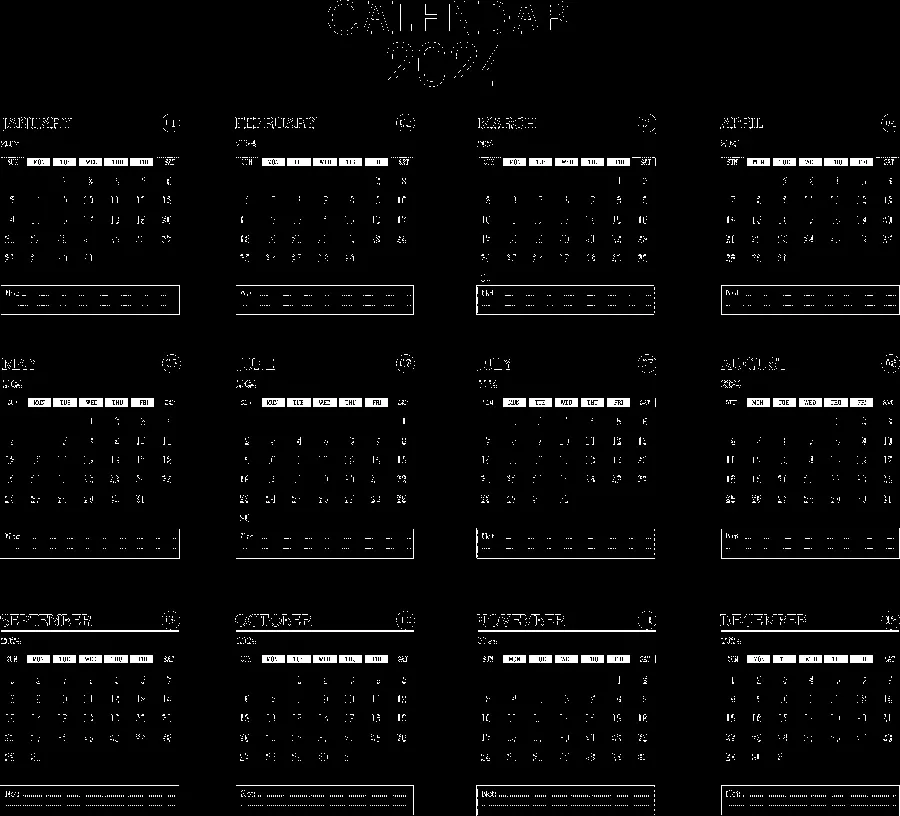 Photo of the new Gregorian calendar of 2024 for free