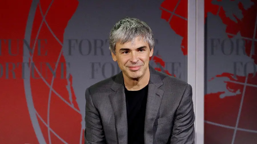 Download wallpaper image of Larry Page with a stylish and red background
