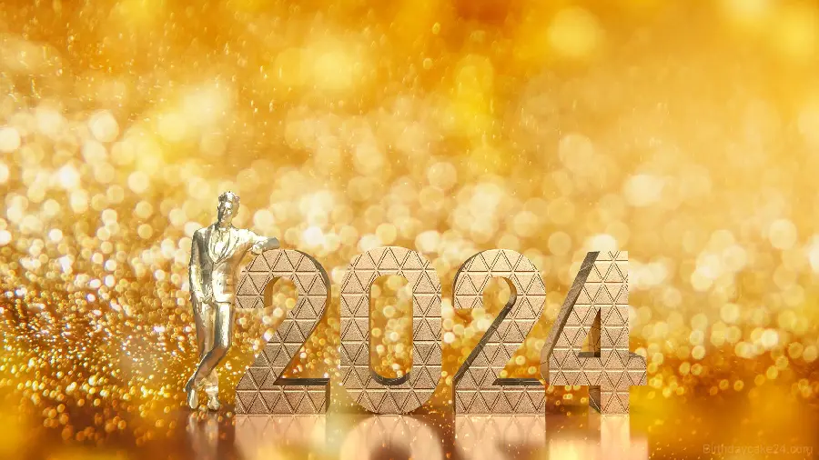 Download an image of the number 2024 for Christmas and New Year greetings