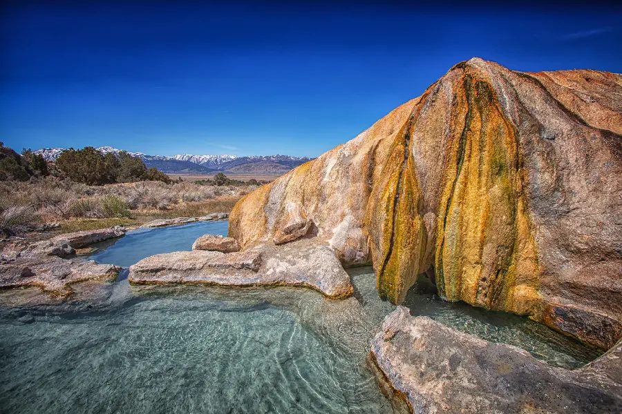 Nature profile photo of travertine hot springs in California