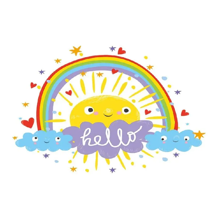 Cheerful children's cartoon photo for poster printing in kindergartens
