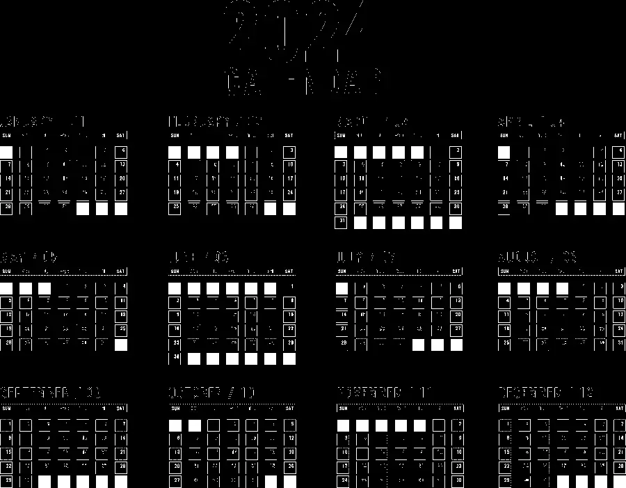Image of the New Year calendar 2024 for printing on the calendar