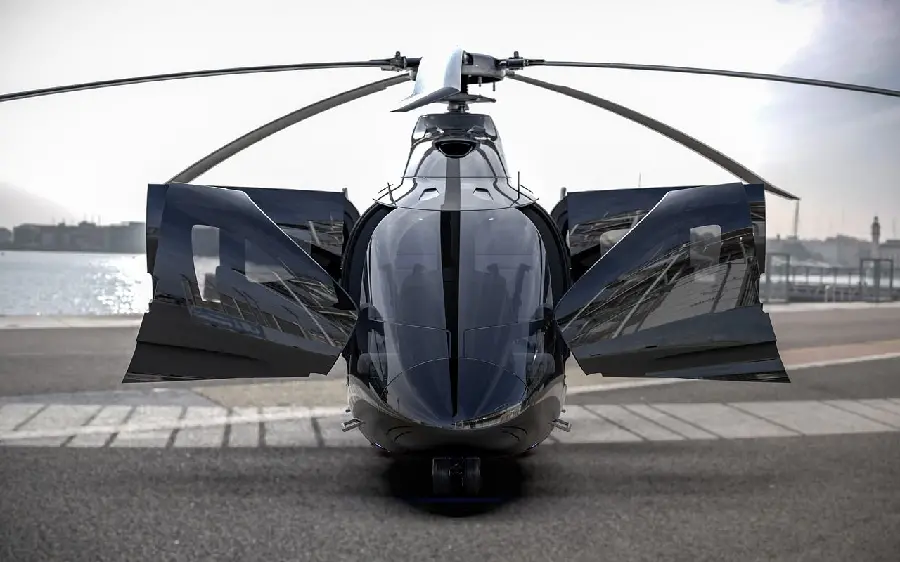 Unedited photo of a luxury helicopter Black for helicopter lovers 