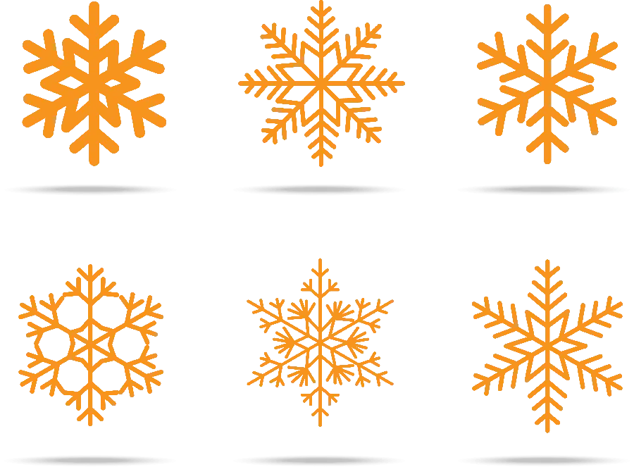 Download computer graphic photo of orange snowflake with different png designs 