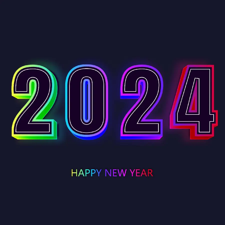 Download photo with the number 2024 for Christmas greetings 