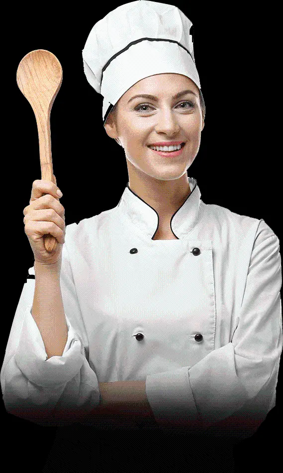 Real Photo of Female Chef in PNG Format