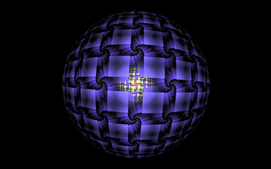 Wallpaper with a new design of a 2024 purple ball on a black background