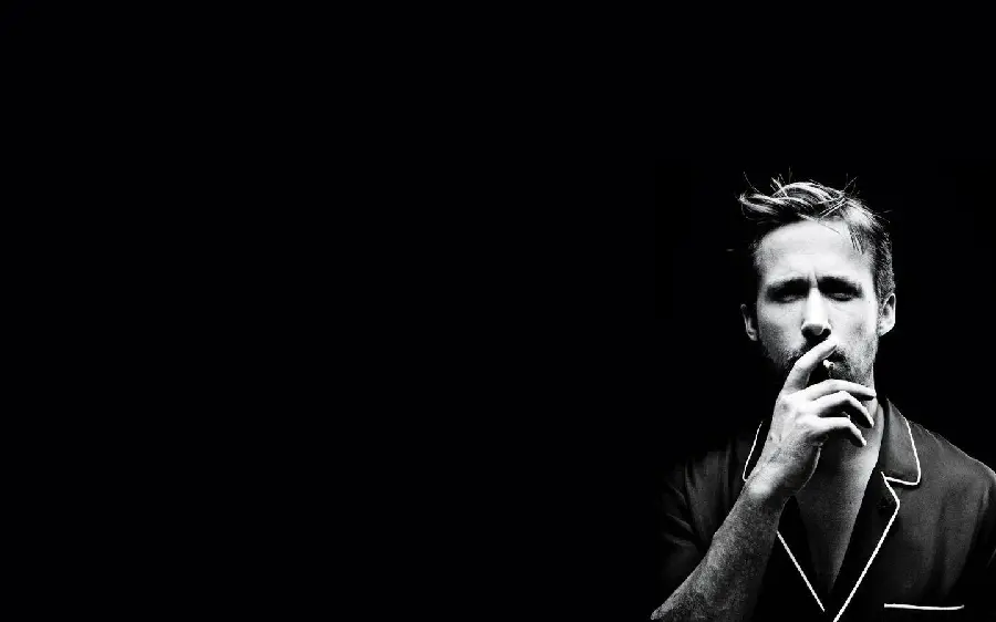 Black and White Photo of Ryan Gosling, Canadian Actor and Producer
