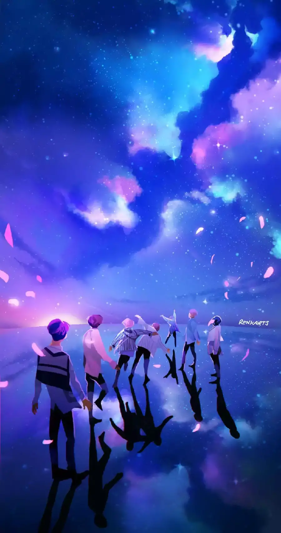 Fantasy background pictures for phones with BTS design