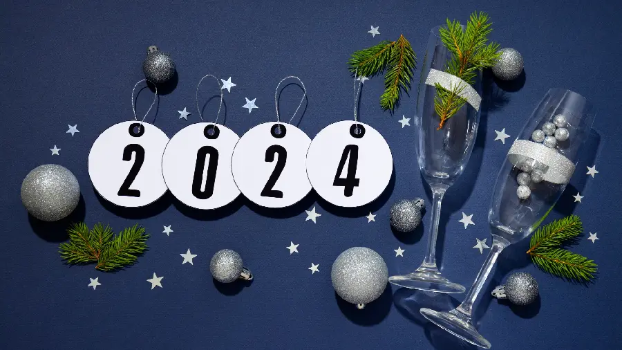 Image of the number 2024 for New Year and Christmas greetings