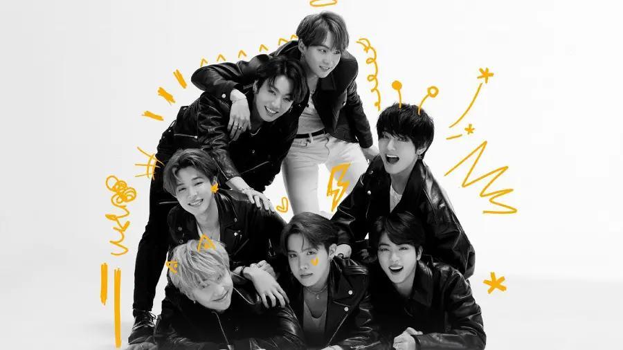 The most special BTS background photo with a white background