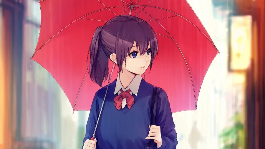 Download the latest anime profile picture for girls with umbrella design