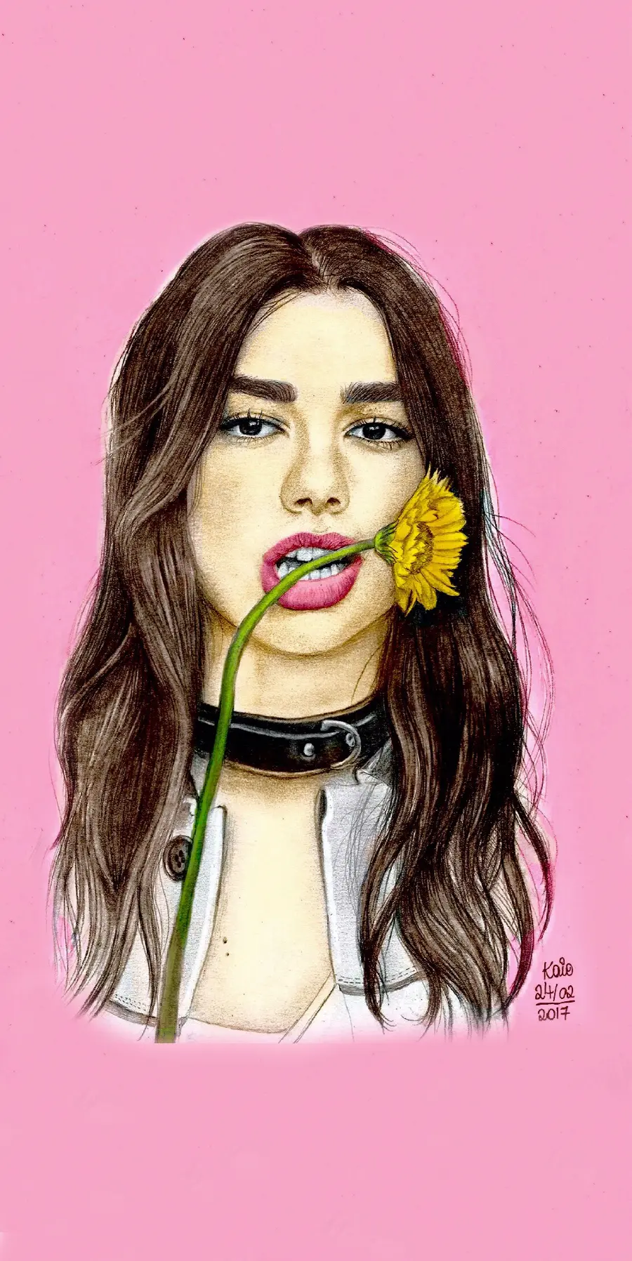 Painting picture Digital of the Albanian-English singer Dua Lipa