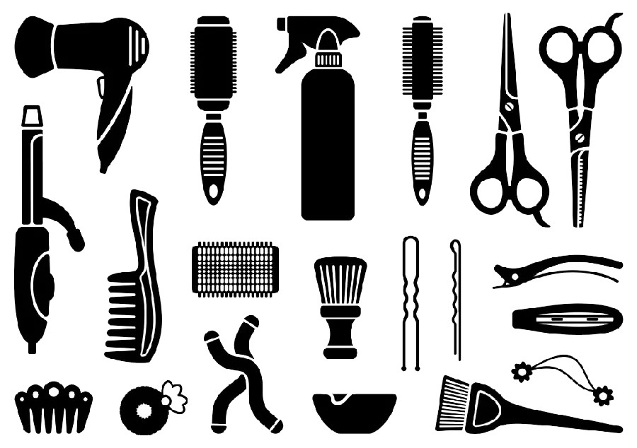 PNG and teleported image of basic hairdressing supplies 