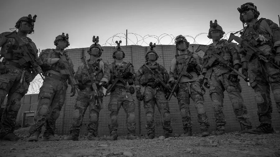 Black and white background of a military soldier HD