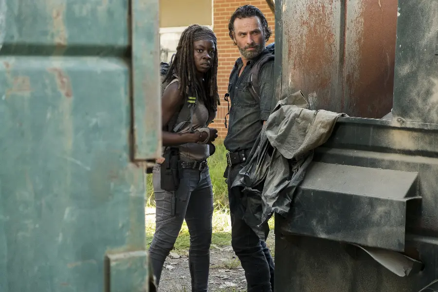 Rick and Michonne's random photo in the sixth season of the Walking Dead series