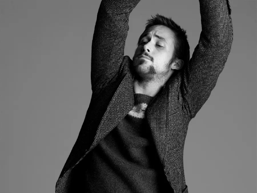 The most mysterious black and white photo of Ryan Gosling for the profile 