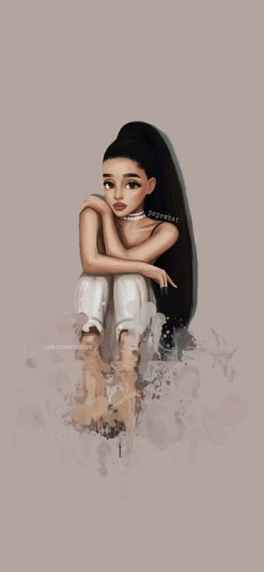Ariana Grande's cute face cartoon stock photo Grande