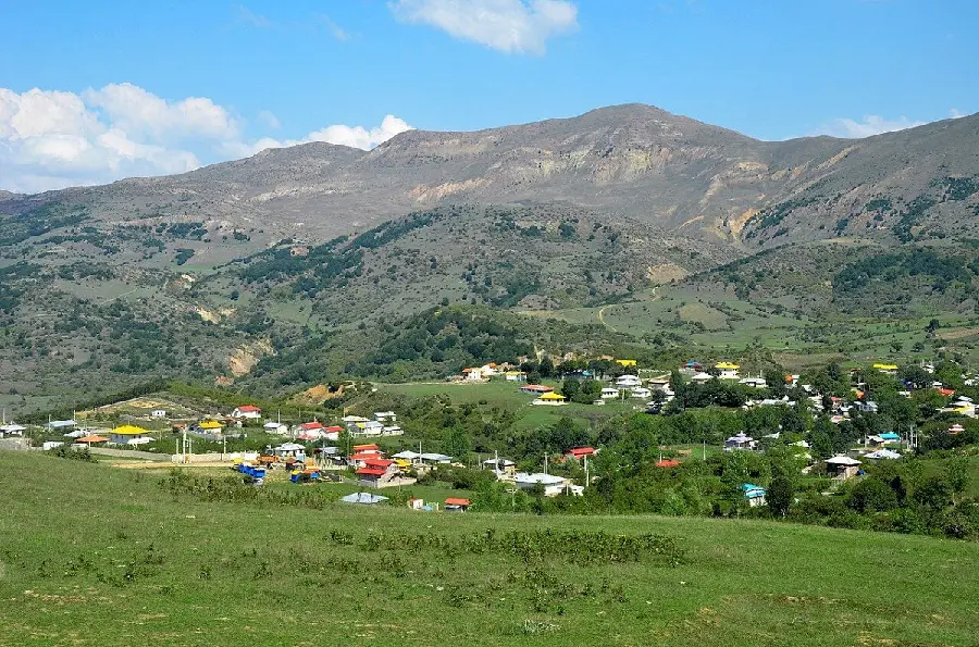 Stock photo of natural and lush tourism landscape of Damavand and Savadkouh 