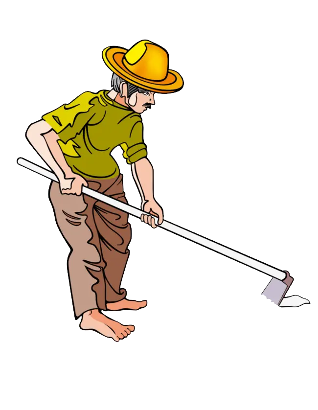 Computer drawing of a hardworking farmer design, PNG, PNG