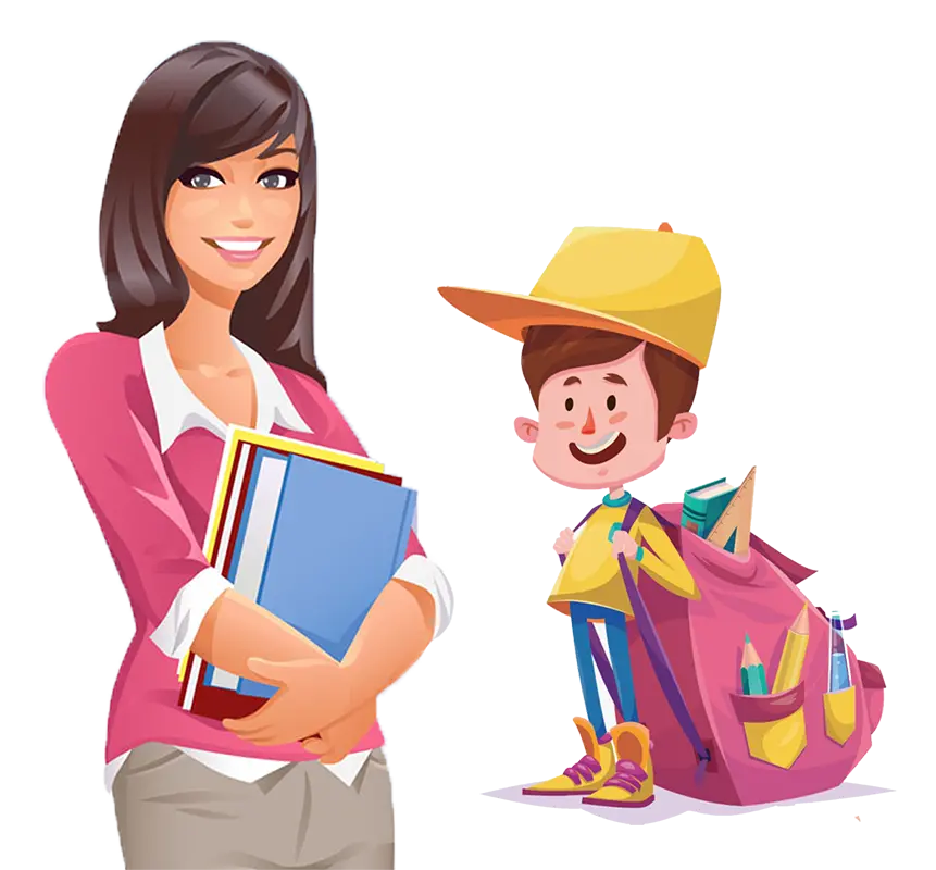 Download PNG image of a free and cutout teacher and student design without a background 