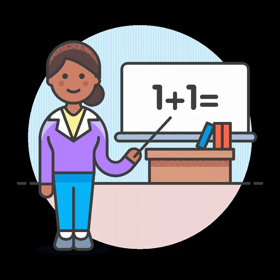 High quality PNG image of a female math teacher 