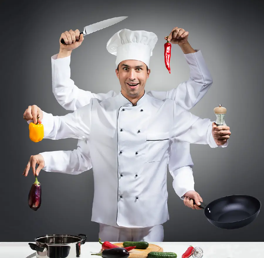 Photo of a computer drawing of a chef in PNG format