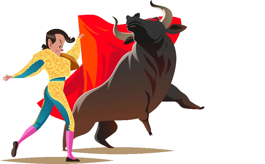 Free Download PNG Image of Spanish Cow and Cowgirl 