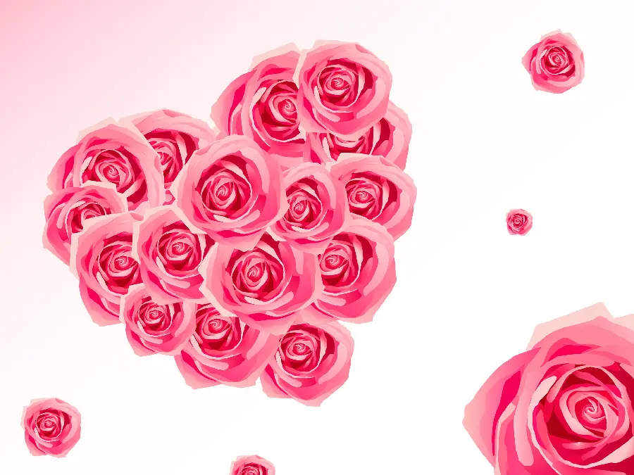 Download Valentine's Day Stock Photo Pink Roses Heart Shaped 