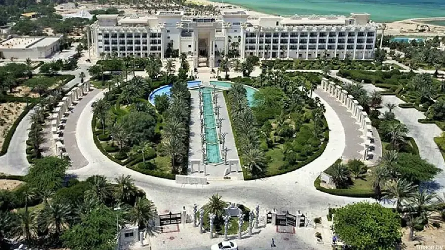 Aerial Background of a Large and Luxurious Hotel Dariush in Kish