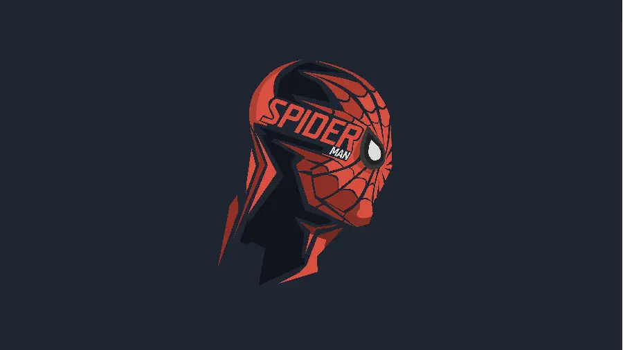 Minimalist wallpaper of the famous and popular character Spider-Man