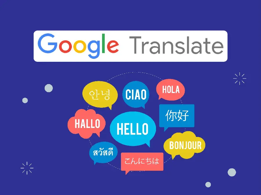 Image from Google Translate with text and writings from different languages ​​of the world