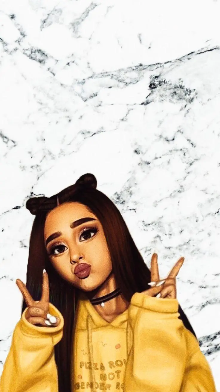 Girly background image of the cute American singer Ariana Grande