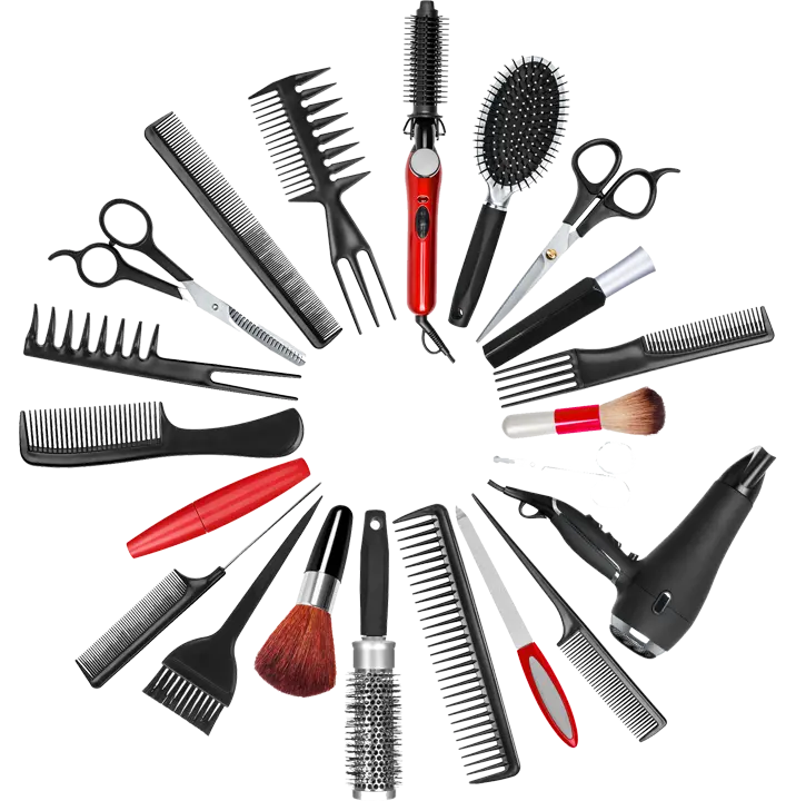 Download PNG image of hairdresser accessories