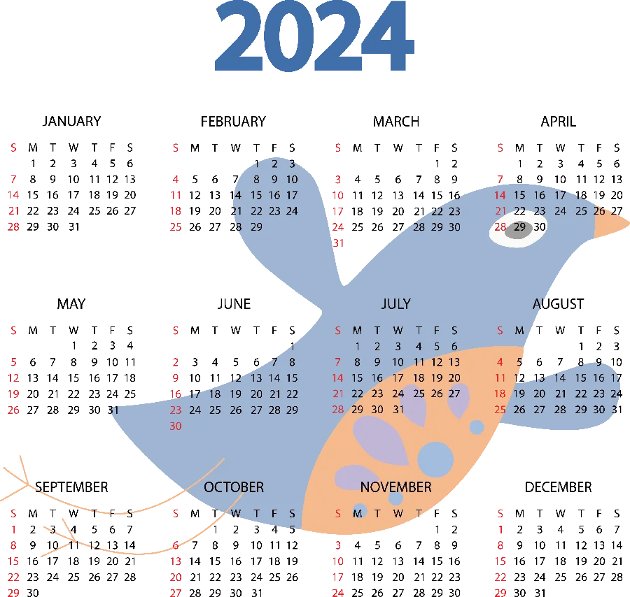 2024 Wallpaper with Cartoon Background for Free