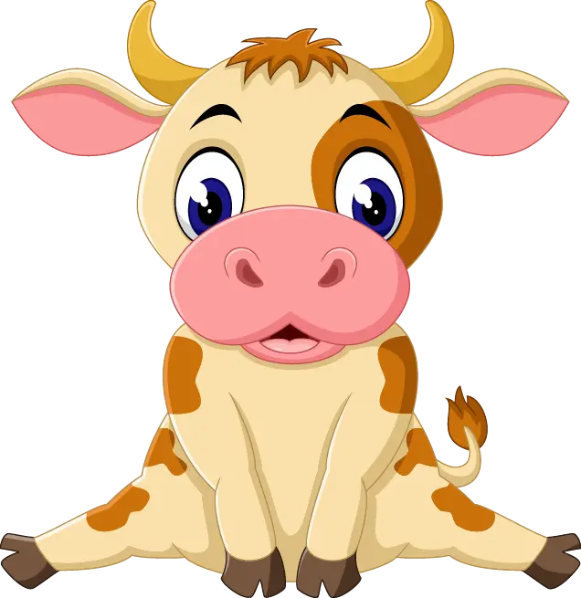 The Cutest Cartoon and Animated and Graphic Photo of a Brown Cow PNG