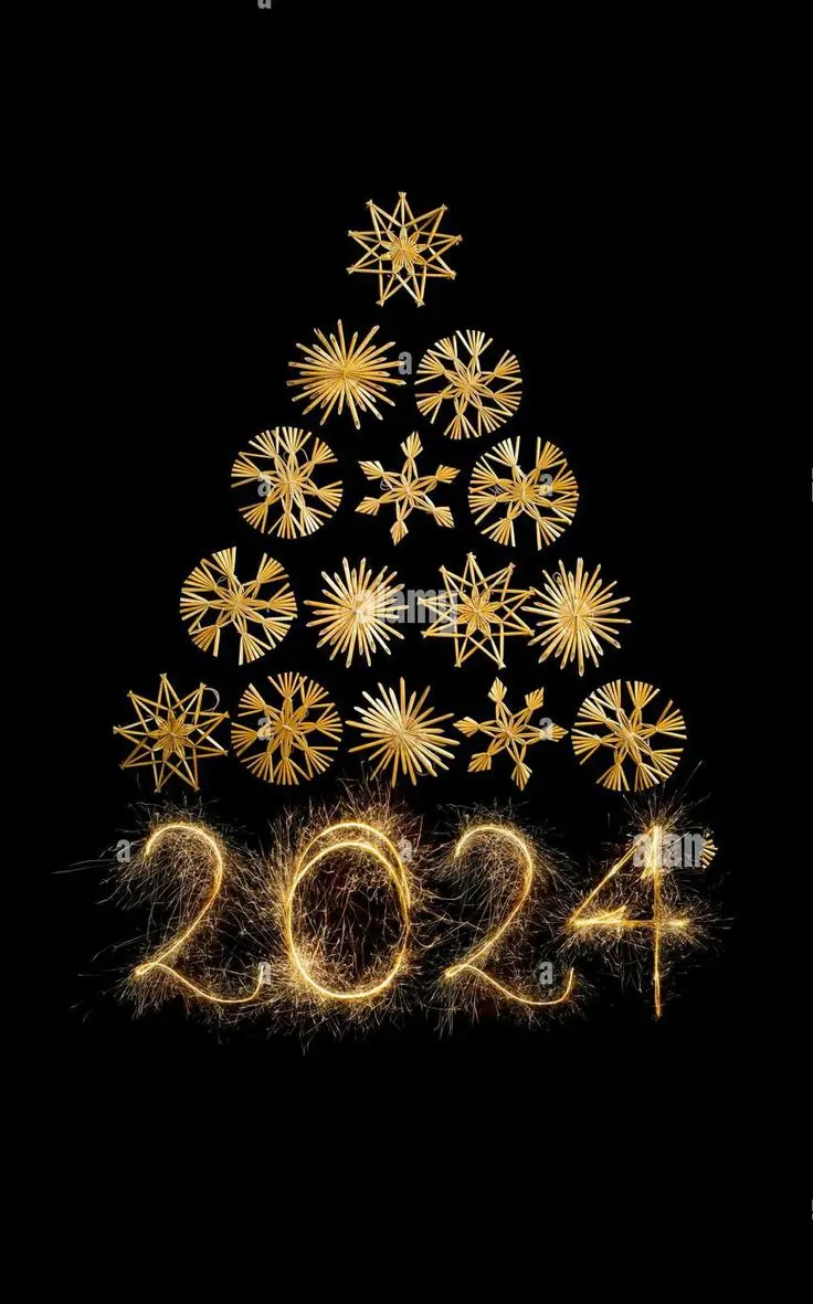 Stylish and modern image of the number 2024 suitable for New Year's greetings