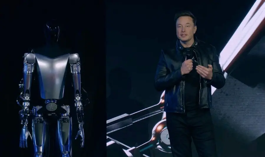 The first published image of the Optimus Tesla robot