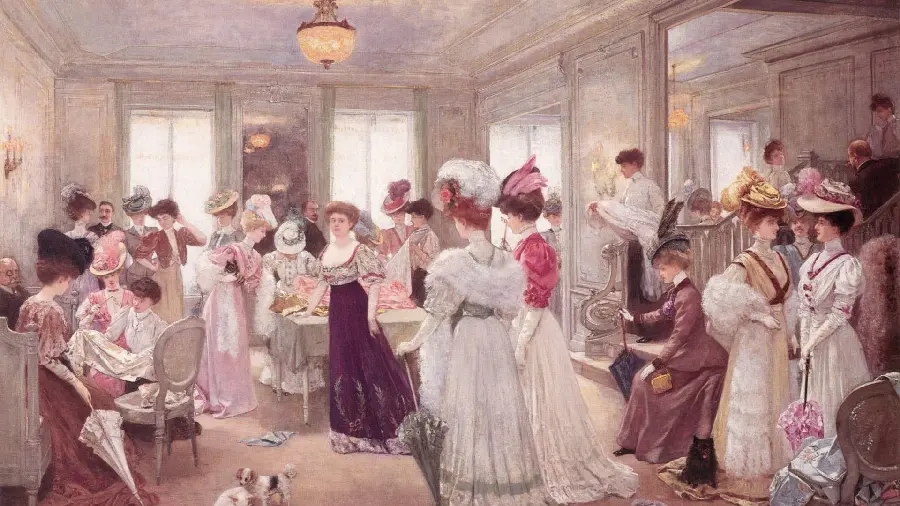 Photo of a classic art painting of a traditional party and gatherings 