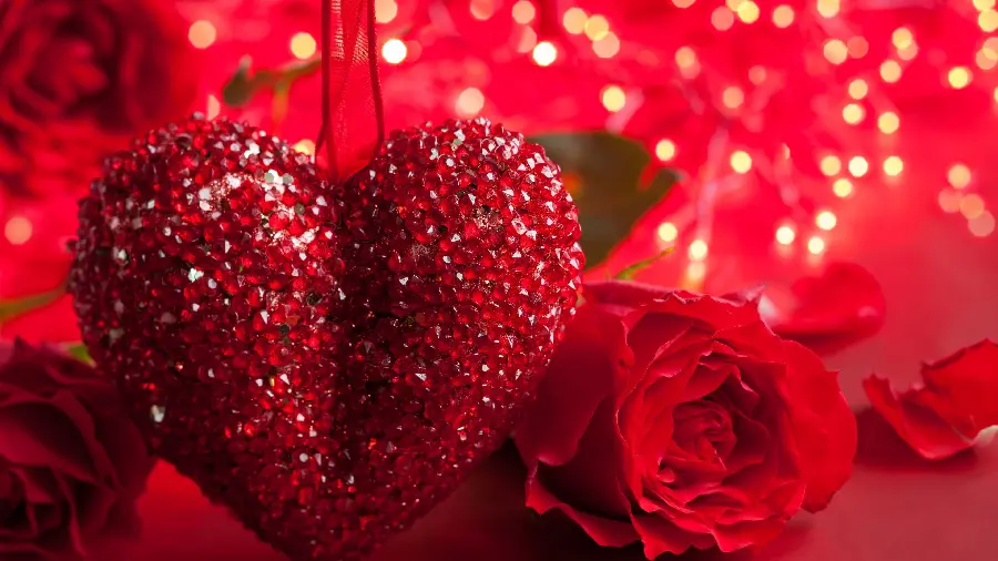 High quality 4K photo with romantic shiny heart design