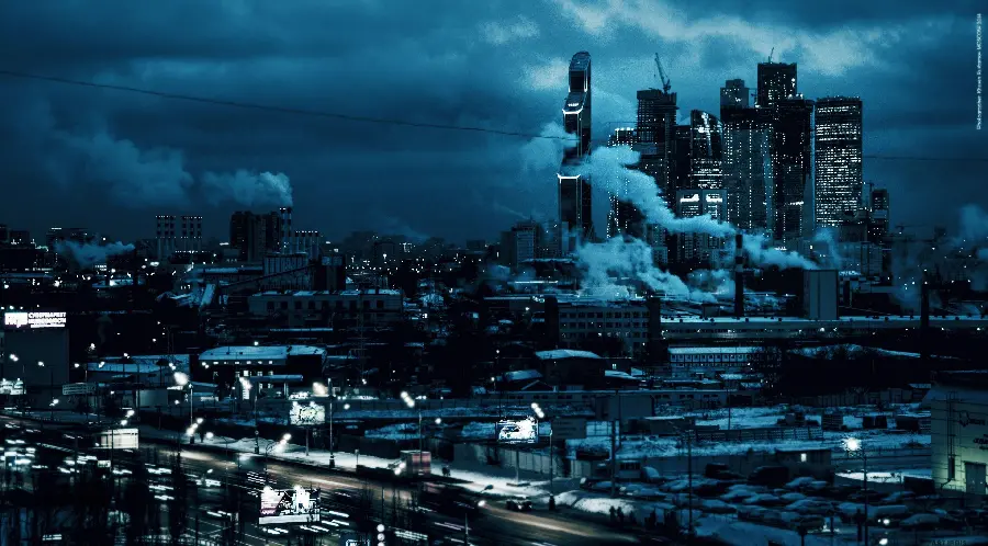 Full HD wallpaper and dark background of an industrial factory