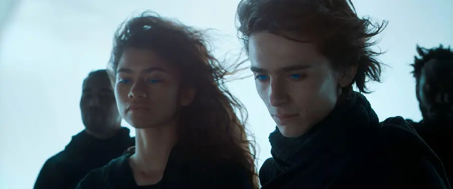Photo of Zendaya and Timothée Chalamet in the new movie Dune 2