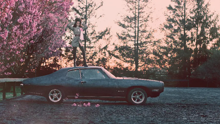 Awesome photo of Lana Del Rey on an old Pontiac