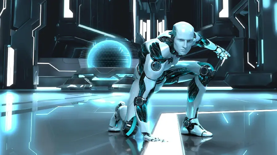 Interesting wallpaper of a cool robot on antiviruses Nod32