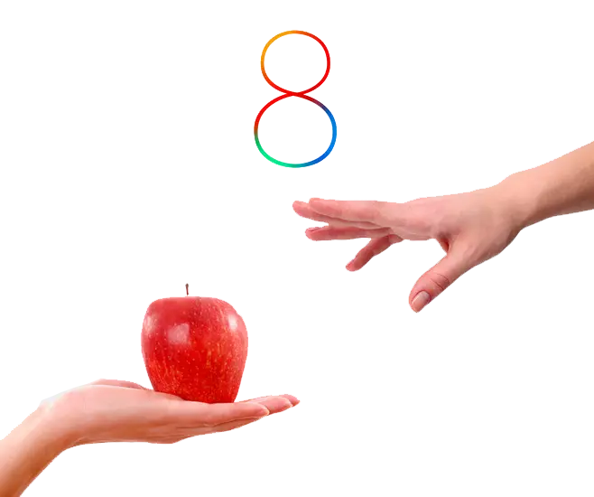 A picture of a delicious red apple on the hand in PNG format and without a background