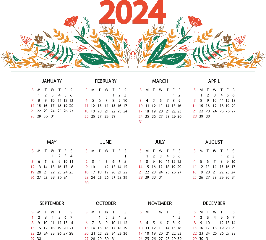 New 2024 calendar wallpaper in high quality file