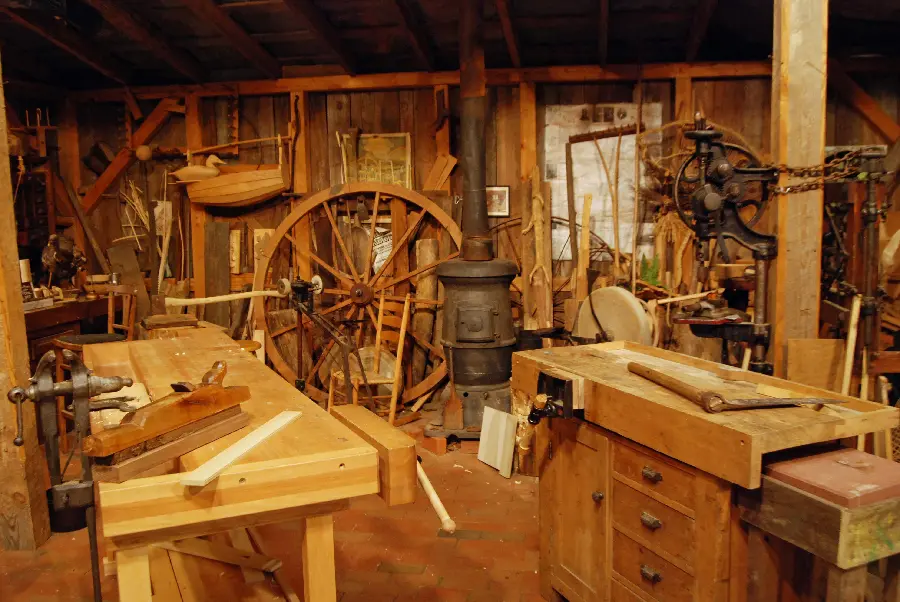 Beautiful and cool image of a carpentry workshop with a good and relaxing feeling